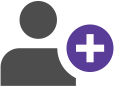 
	Symbol of a person with a plus symbol beside
