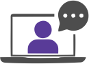 
	A person on a computer in the middle of a interview with the selection team on a computer, facetime
